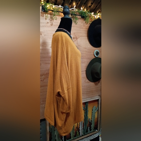 Mustard Yellow Knit Scoop Neck Tunic - Picture 5 of 8